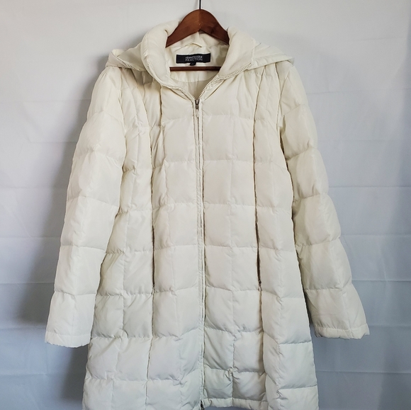 Kenneth cole Puffer Coat women XL Down white cream - Picture 2 of 8